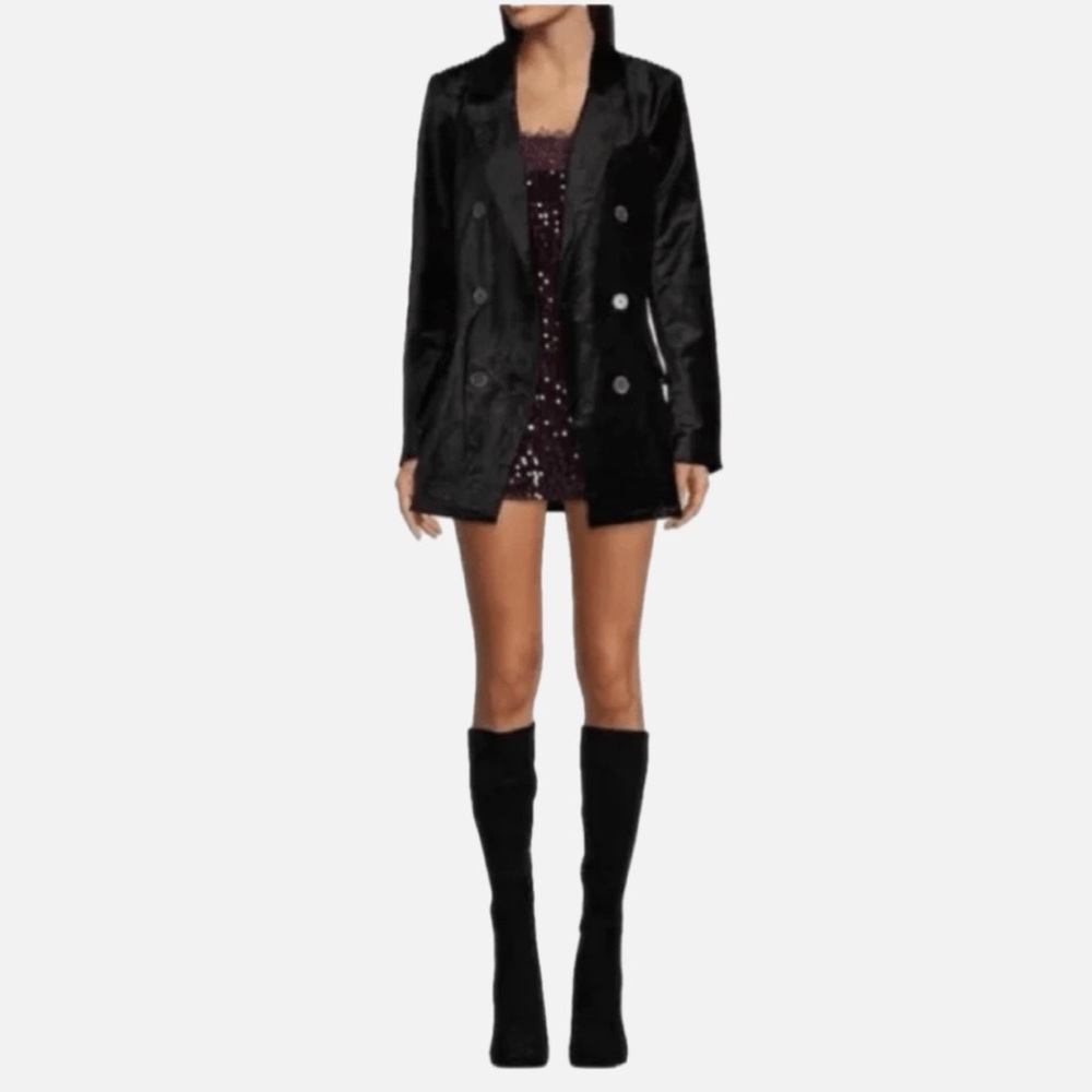 Free People Cosmo Double-Breasted Velvet Blazer - Picture 2 of 8